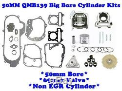 100cc BIG BORE KIT FOR CHINESE SCOOTER NON EGR 69mm VALVES 139QMB (50mm)