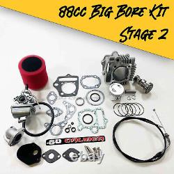 50 Caliber Complete 88cc Pit Bike Stage 2 Big Bore Kit for Honda Z50 XR50 CRF50