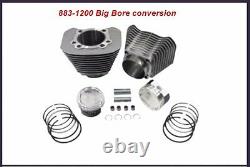 883-1200 CYLINDER & WISECO PISTON BIG BORE silver/milled KIT 101 SPORTSTER 04 +
