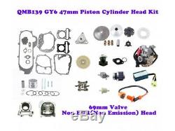 GY6 80cc 47mm QMB139 BIG BORE ENGINE KIT (69mm VALVES) NON-EGR BIG SET