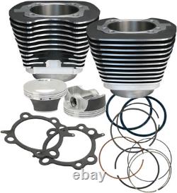 S&S CYCLE 106 Big Bore Cylinder Piston Kit BLK 2007-17 Harley Twin Cam 910-0206