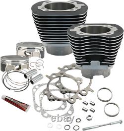 S&S CYCLE 910-0221 117 Big Bore Cylinder Kit Twin Cam Black for HD Swit