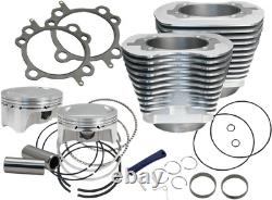 S&S CYCLE 910-0480 107 Big Bore Cylinder Kit Twin Cam Silver