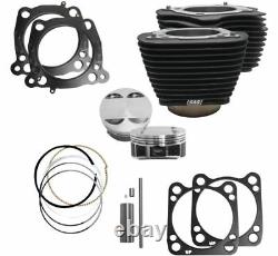 S&S Cycle M8 Big Bore Cylinder Kit Black 114 128 Harley Touring Softail 17-20