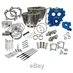 S&S Cycle Power Package 110 Black Big Bore Kit with 585 Chain Cams 07-17