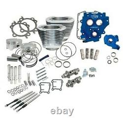 S&S Cycle Power Package 110 Silver Big Bore Kit with 585 Chain Cams 07-17