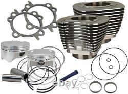 S&S Wrinkle BLACK 4 Sidewinder Big Bore 100 Piston Kit 99-06 Twin Cam 910-0646