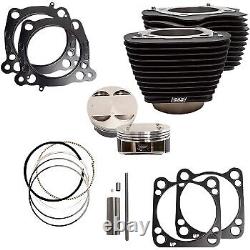 S&S Wrinkle Black 128 Big Bore Kit for M8 114 / 117 Engines