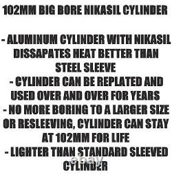 Cylindre Big Bore NIKASIL de 102 mm pour Raptor 660, kit de rénovation du haut moteur 686, réutilisable sans chemise