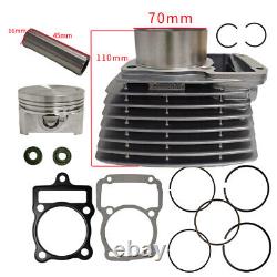 Kit cylindre piston Big Bore de 70 mm pour moto YX250 CG250 à CG300 Broche de 16 mm