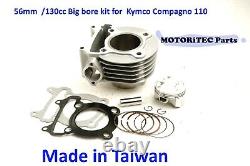 Kit d'agrandissement de cylindrée 130cc 56mm pour Kymco Compagno 110 2014 2018 4 temps TW