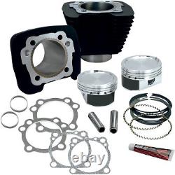Kit de conversion S&S Wrinkle Black Big Bore 883 à 1200 pour Harley Sportster 86-22