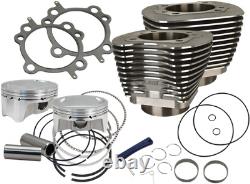 Kit de cylindre S&S CYCLE 4 Big Bore Bolt-In pour Sidewinder 110 Noir