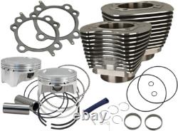 Kit de cylindre S&S CYCLE 910-0646 4 Big Bore Bolt-In Sidewinder 100 Noir