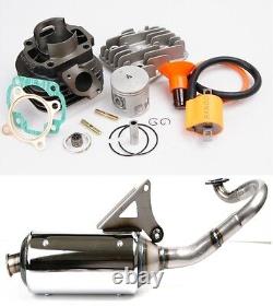 Kit de gros alésage de 70cc et tuyau d'échappement pour Yamaha YW50 ZUMA 50 2T 2003-2011 moped 2T