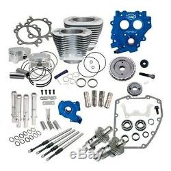 S & S Cycle Power Package 100 Argent Big Kit Bore Avec 585 Cams Engrenages 99-06